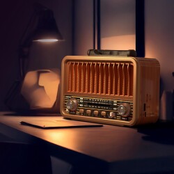 Polosmart FS111 Kablosuz Nostaljik Radyo BT 5.3 Type-C Destekli FM AM SW Hafızalı Şarjlı Kahverengi - 4