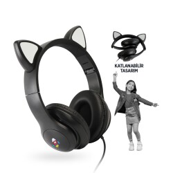 Polosmart FS113 Kablolu Mikrofonlu Stereo Kulak Üstü Kulaklık Siyah - Polosmart