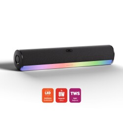 Polosmart FS120 Kablosuz Led Aydınlatmalı Dual Bağlantı Soundbar Siyah - 2