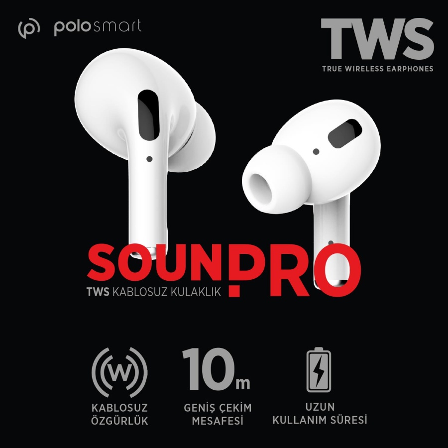 Polosmart FS44 Kulakiçi Kablosuz TWS Kulaklık Beyaz - 6