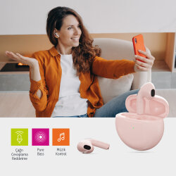 Polosmart FS93 TWS Kablosuz Kulaklık Pembe - 3