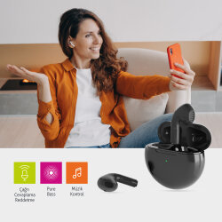 Polosmart FS93 TWS Kablosuz Kulaklık Siyah - 3