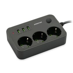 Polosmart MP08 Termal Akım Korumalı Uzatma Kablosu 2m - Siyah - 1