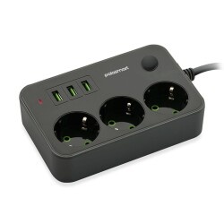 Polosmart MP08 Termal Akım Korumalı Uzatma Kablosu 2m - Siyah - 1