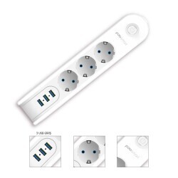 Polosmart MP09 Termal Akım Korumalı Uzatma Kablosu 2m Beyaz - 1