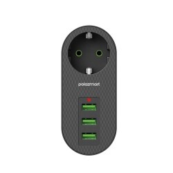 Polosmart MP11 3 Usb Li Termal Akım Korumalı Priz Siyah - 1