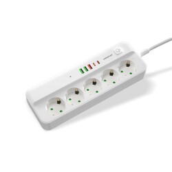 Polosmart MP21 Akım Korumalı Uzatma Kablosu Priz 2 Metre Beyaz - 1