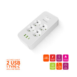 Polosmart MP25 Akım Korumalı Uzatma Kablosu - 2