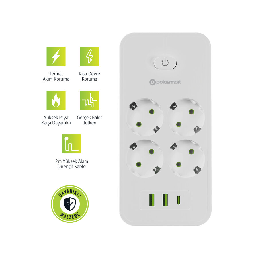 Polosmart MP25 Akım Korumalı Uzatma Kablosu - 3