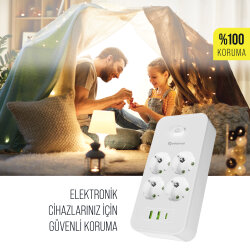 Polosmart MP25 Akım Korumalı Uzatma Kablosu - 4