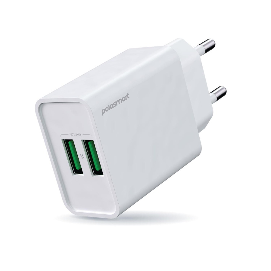 Polosmart PBS120 2 USB Çıkışlı Duvar Şarjı Beyaz - 1