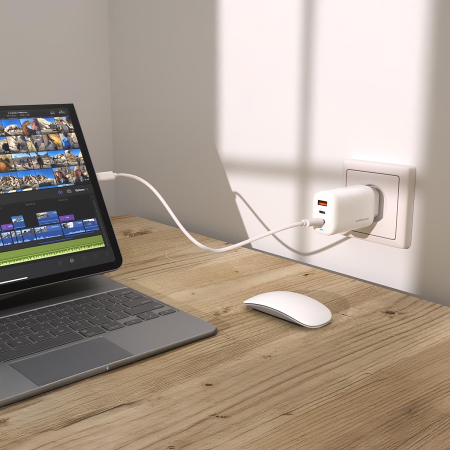 Polosmart PBS122 65W PD Çıkışlı Duvar Şarjı Beyaz - 2