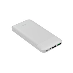 Polosmart PBS123 10.000 mAh 1 Type-C 2 USB Çıkışlı Taşınabilir Şarj Cihazı Powerbank Beyaz - Polosmart