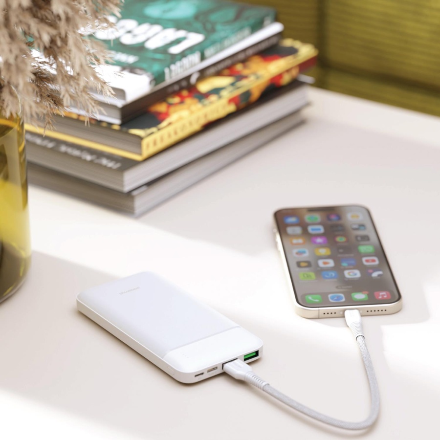 Polosmart PBS123 10.000 mAh 1 Type-C 2 USB Çıkışlı Taşınabilir Şarj Cihazı Powerbank Beyaz - 3