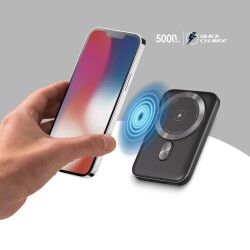 Polosmart PBS133 Magsafe Kablosuz Hızlı Taşınabilir Şarj Cihazı Powerbank 5000 mAh Antrasit - 3