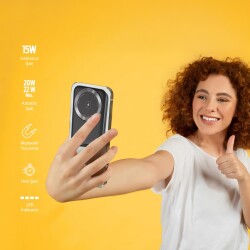 Polosmart PBS133 Magsafe Kablosuz Hızlı Taşınabilir Şarj Cihazı Powerbank 5000 mAh Antrasit - 4