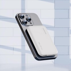 Polosmart PBS133 Magsafe Kablosuz Hızlı Taşınabilir Şarj Cihazı Powerbank 5000 mAh Beyaz - 2