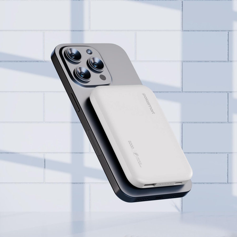 Polosmart PBS133 Magsafe Kablosuz Hızlı Taşınabilir Şarj Cihazı Powerbank 5000 mAh Beyaz - 2