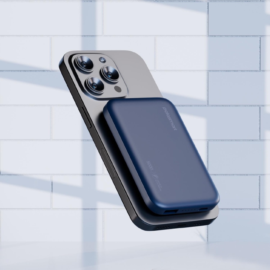 Polosmart PBS133 Magsafe Kablosuz Hızlı Taşınabilir Şarj Cihazı Powerbank 5000 mAh Navy - 2