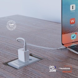 Polosmart PBS136 Hızlı 1 USB 1 PD Çıkışlı 20W Şarj Adaptörü Duvar Şarjı Beyaz - 3