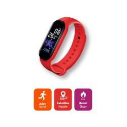 Polosmart PBS138 Akıllı Bileklik 5.1V Titreşimli Bluetooth Adım Sayar Kalp Atışı Uyku Takibi Kırmızı - 2