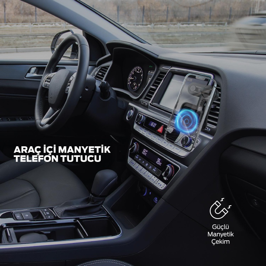 Polosmart PBS141 Manyetik Telefon Tutucu 360 Derece Hareketli Çift Sabitleyicili Siyah - 3