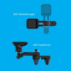 Polosmart PBS141 Manyetik Telefon Tutucu 360 Derece Hareketli Çift Sabitleyicili Siyah - 2