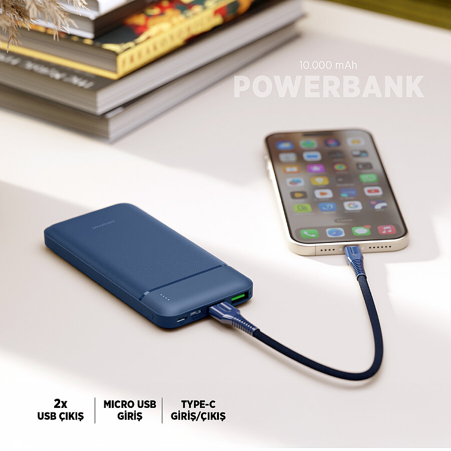 Polosmart PBS150 10.000 mAh Powerbank Navy - 3