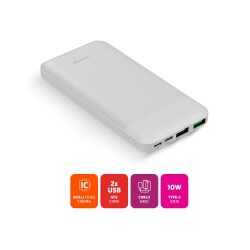 Polosmart PBS150 Taşınabilir 10.000mAh 2 USB 1 PD Çıkışlı 10W Powerbank Beyaz - 2