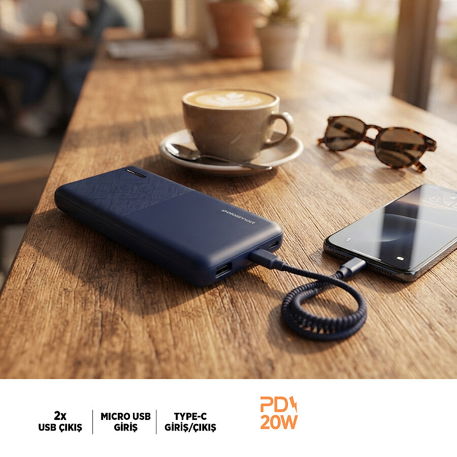 Polosmart PBS151 20.000 MAh Powerbank Navy - 3