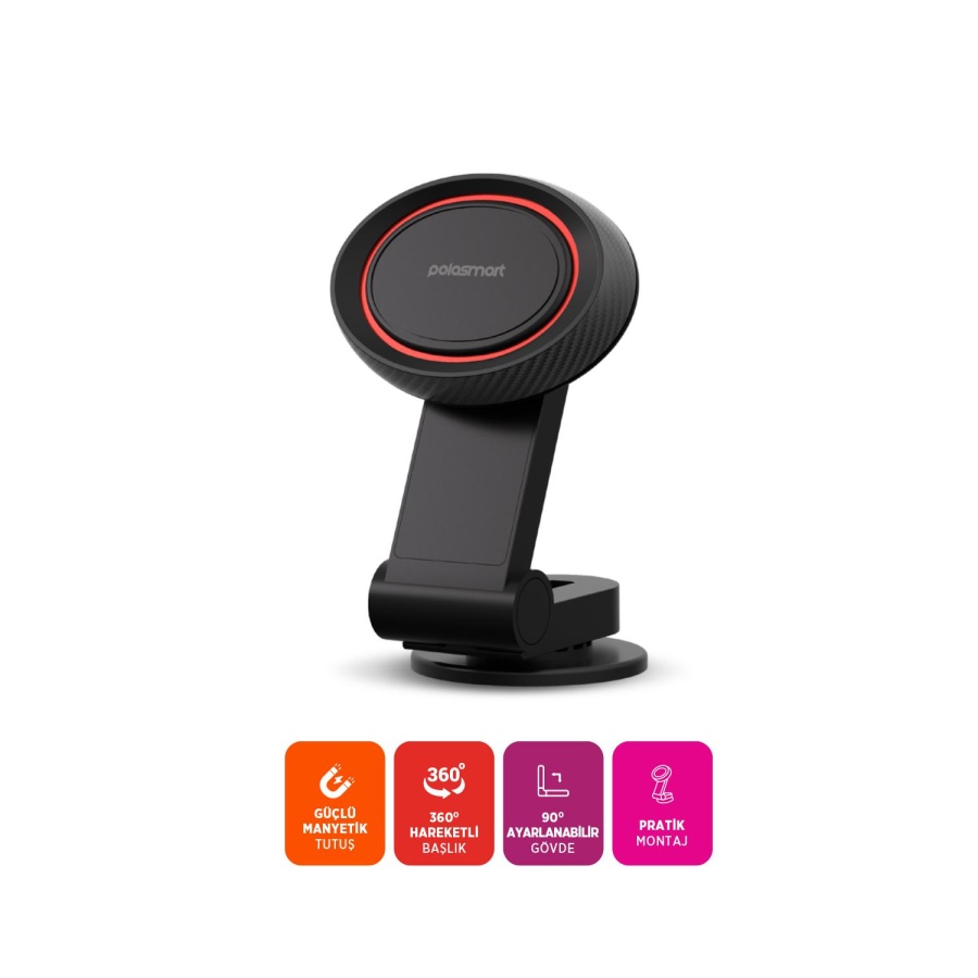 Polosmart PBS155 Mıknatıslı Araç İçi Telefon Tutucu Siyah - 2