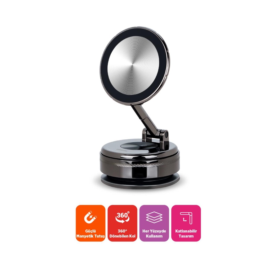 Polosmart PBS157 Vakumlu Telefon Tutucu Siyah - 3