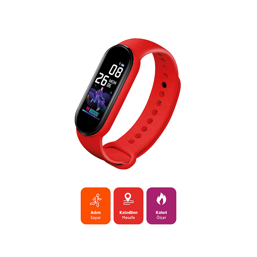 Polosmart PBS163 Akıllı Bileklik Kırmızı - 2