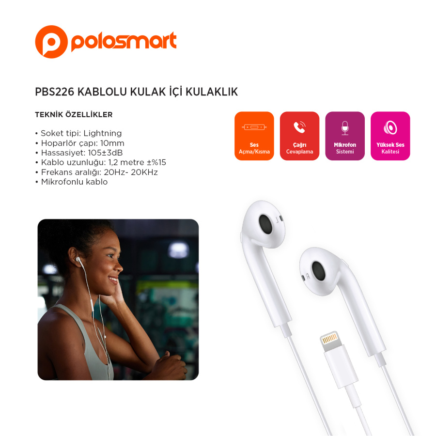 Polosmart PBS226 Kablolu Kulak İçi Kulaklık - 3