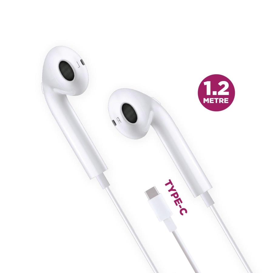 Polosmart PBS227 Kablolu Type-C Girişli Kulak İçi Kulaklık Beyaz - 1