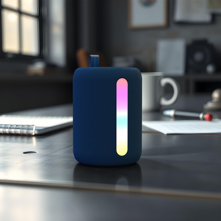 Polosmart PBS228 Işıklı Taşınabilir Kablosuz BT Speaker Hoparlör 1200 mAh Navy - 4