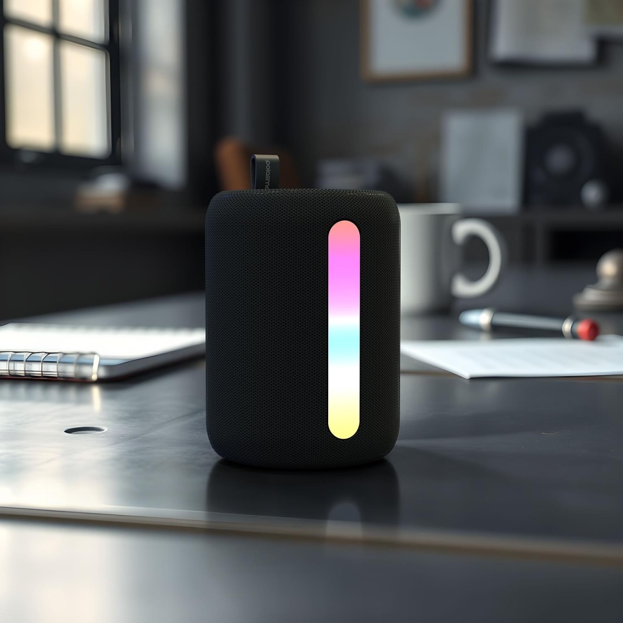 Polosmart PBS228 Işıklı Taşınabilir Kablosuz Bluetooth Speaker Hoparlör 1200 mAh Siyah - 4