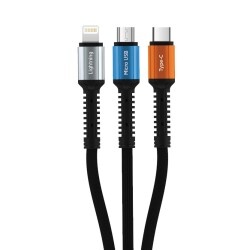 Polosmart PBS406 3 in 1 Şarj Kablosu Siyah - 1