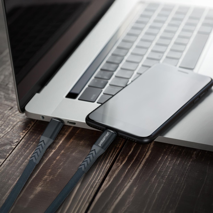 Polosmart PBS411 65W Type-C to Type-C Hızlı Şarj ve Data Kablosu Notebook ve Macbook Uyumlu 1.2M Gri - 2