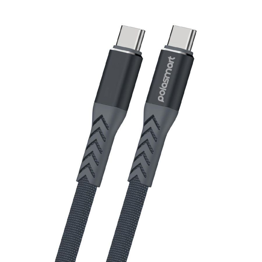 Polosmart PBS411 65W Type-C to Type-C Hızlı Şarj ve Data Kablosu Notebook ve Macbook Uyumlu 1.2M Gri - 1