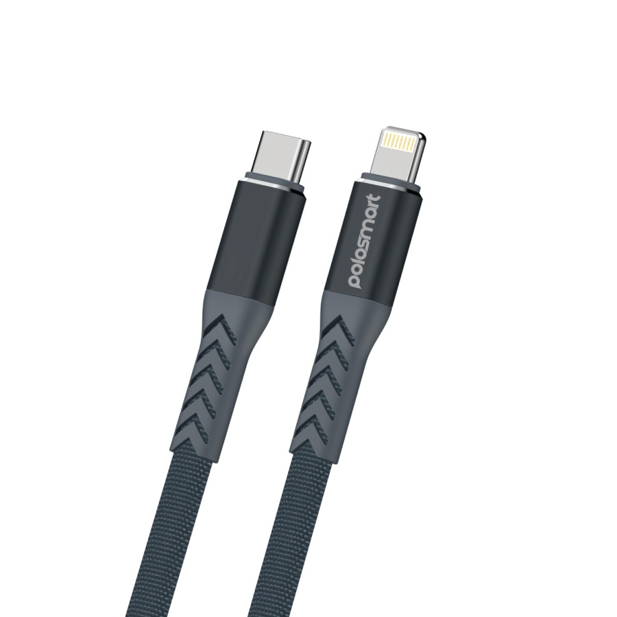 Polosmart PBS415 Type-C to Lightning Şarj ve Data Kablosu 1.2 Metre Gri - 1