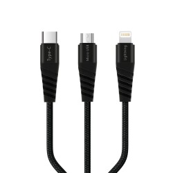 Polosmart PBS417 3 in 1 Şarj Kablosu Siyah - Polosmart