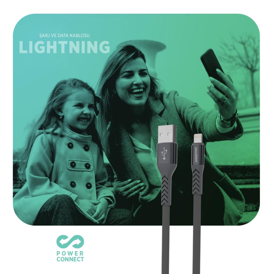 Polosmart PBS418 Lightning Şarj ve Data Kablosu Antrasit - 3