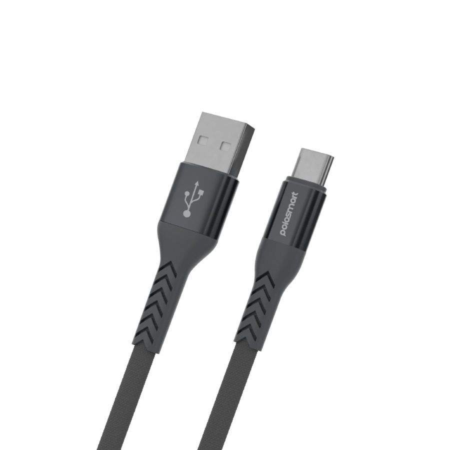 Polosmart PBS419 Type-C Şarj Kablosu 1.2M 2.4A Hızlı Şarj & Veri Aktarım Ultra Dayanıklı Gri - 1