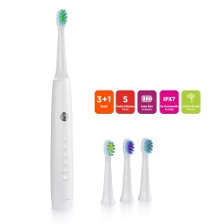 Polosmart PBS520 5 Mod Şarjlı Diş Fırçası IPX7 Su Geçirmez 4 Yedek Başlık Type-C Girişli Beyaz - 2