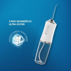 Polosmart PBS702 Şarjlı Ağız Duşu 3 Modlu 4 Yedek Başlık IPX6 Su Geçirmez Type-C Şarjlı Beyaz - 3