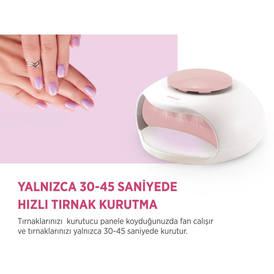 Polosmart PBS800 UV Işıklı Hızlı Oje Kurutucu Pembe - 3