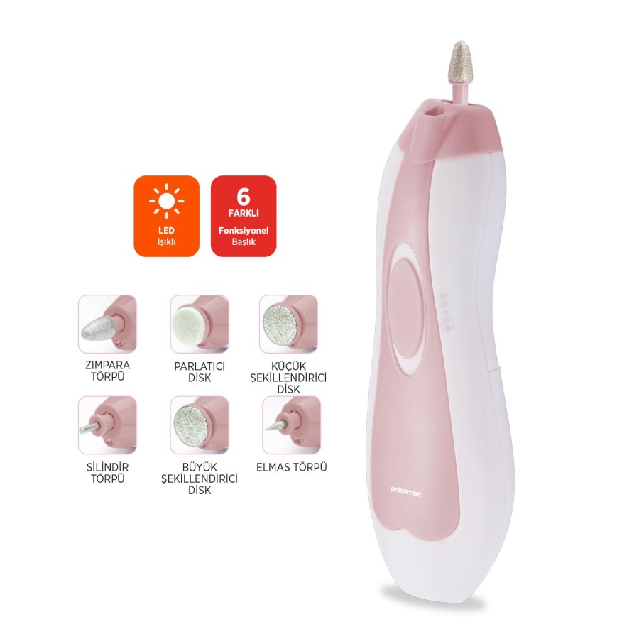 Polosmart PBS801 Işıklı 6 Başlıklı Manikür Pedikür Seti Pembe - 2
