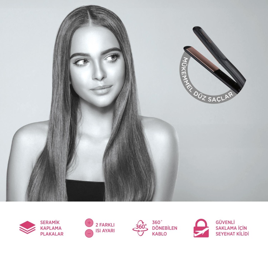 Polosmart PBS810 Kablolu Saç Düzleştirici 40W Siyah - 3