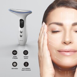Polosmart PBS816 Şarjlı Dijital Ekranlı 3 Kademeli Yüz & Boyun Bakım Cihazı Beyaz - 3